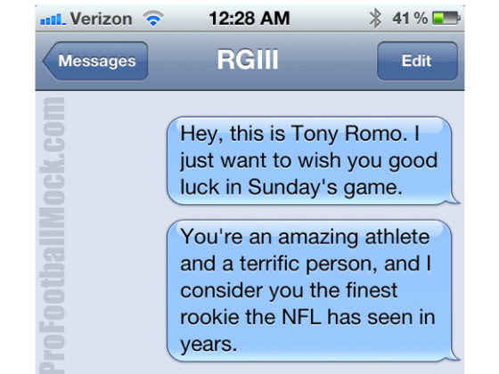 Cowboys Text The Washington Redskins