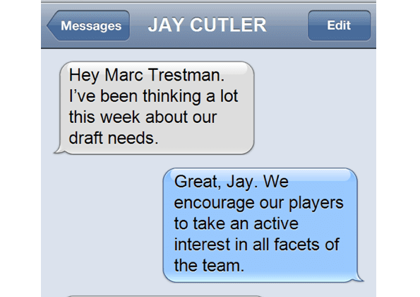 Jay Cutler Has Some Draft Ideas
