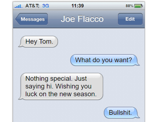 Joe Flacco Needs Tom Brady’s Help
