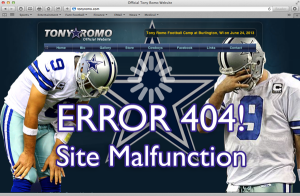 TONY ROMO WEBSITE CRASHING