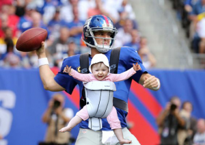 Eli Manning Forced To Bring Baby To Work When Sitter Calls In Sick